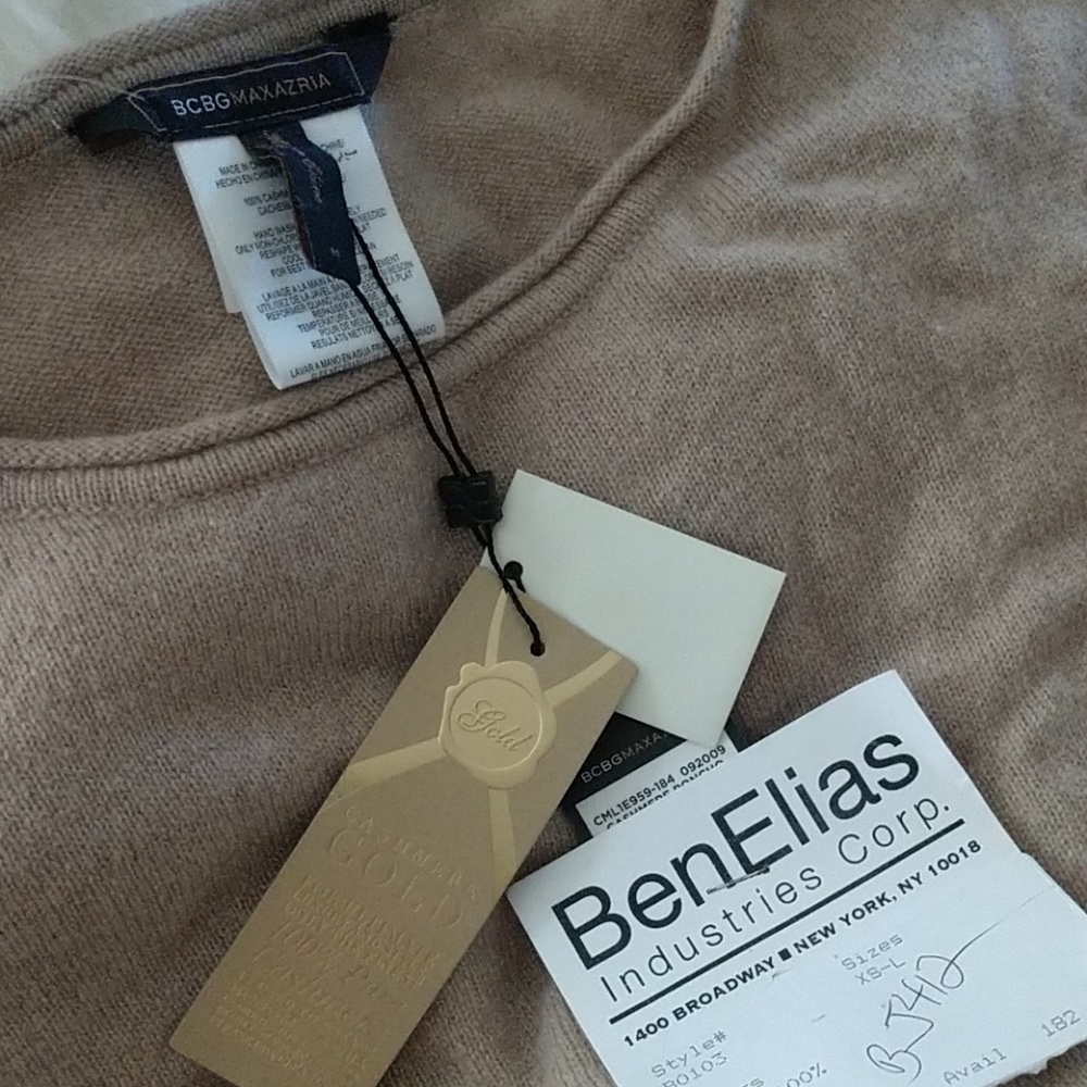 COMING MSRP=$278 NWT RARE BCBG CASHMERE Contemporary Tunic with Pockets - Picture 5 of 8